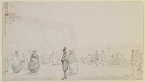 ディエップの海岸、1857年（オフホワイトの織り紙に鉛筆） 作： James Abbott McNeill Whistler